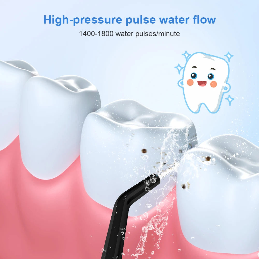 INSMART Portable Oral Irrigator - Waterproof Dental Water Flosser for Teeth Whitening & Cleaning, 300ML Water Tank