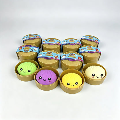 Colorful Simulated Steamed Bun Squeeze Toy - 1-6pcs Blind Box for Stress Relief & Sensory Play