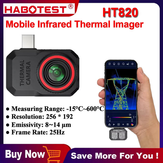 HABOTEST HT820 Thermal Camera - Android Infrared Imager for Home Repairs & Temperature Monitoring