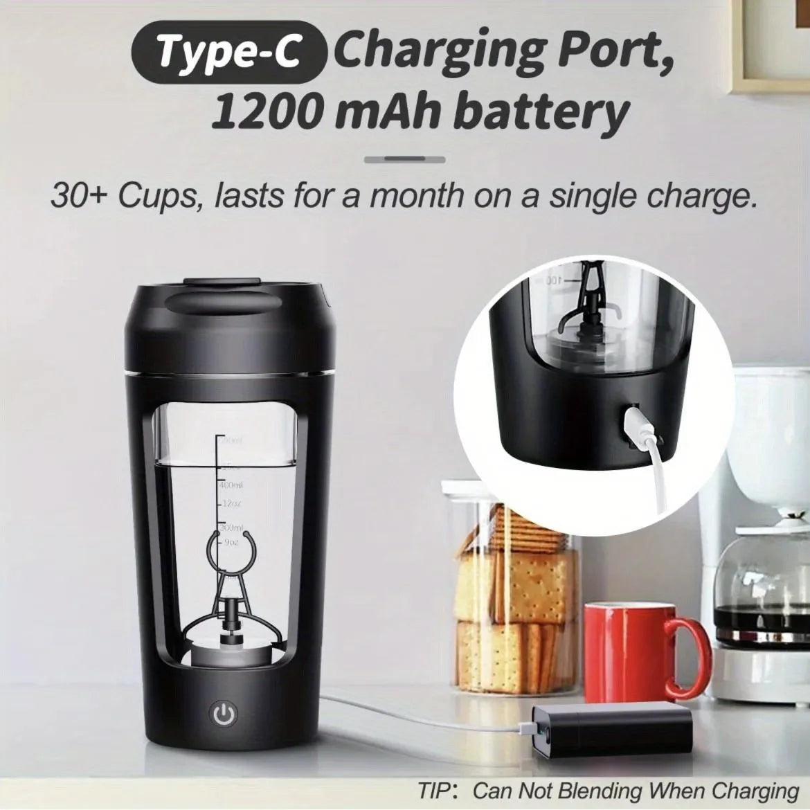 500ML Electric Protein Shaker Bottle for Gym & Outdoor Activities – Automatic Mixer for Smoothies, Milk, Coffee, & More