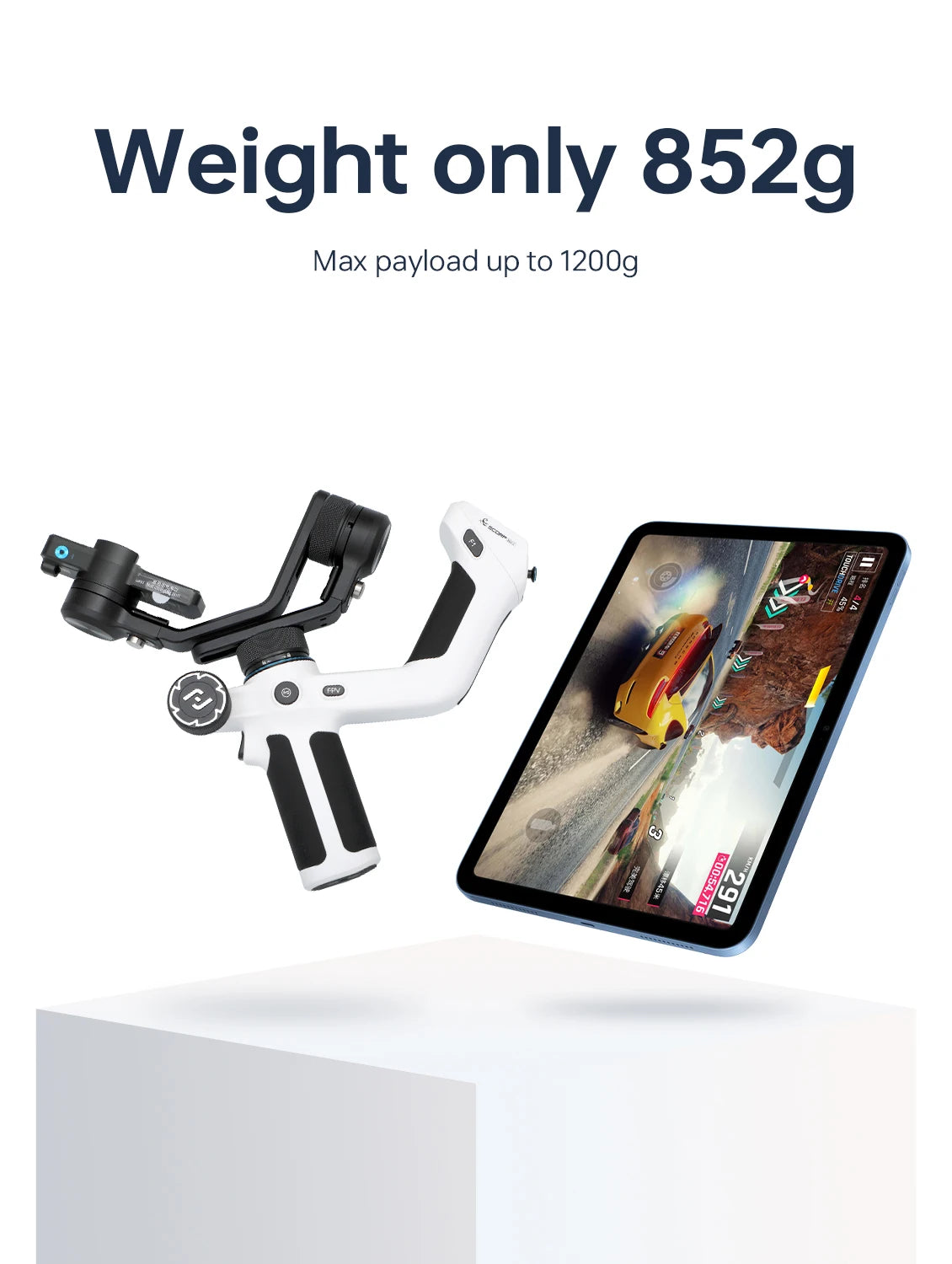 FeiyuTech SCORP Mini 2 Handheld Gimbal for Mirrorless, Action Cameras & Smartphones - 3-Axis Stabilization, AI Tracker, 1.2kg Payload