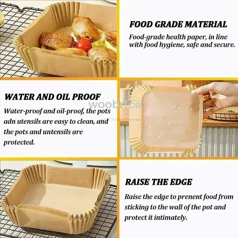 20cm Air Fryer Parchment Paper Liners for Baking, Cooking & Pastry - Disposable Oven Accessories