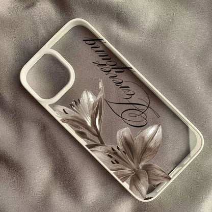 BrandName Shockproof iPhone Case - Vintage Floral Design for iPhone 16/17 Pro Max, 15, 14, 13, 12, 11, SE, 7, 8 Plus