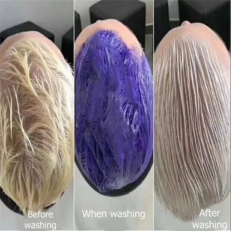 Color-Correcting Purple Shampoo for Blonde Hair - Non-Irritating Formula to Fix Yellow Tones and Cover Gray Hair