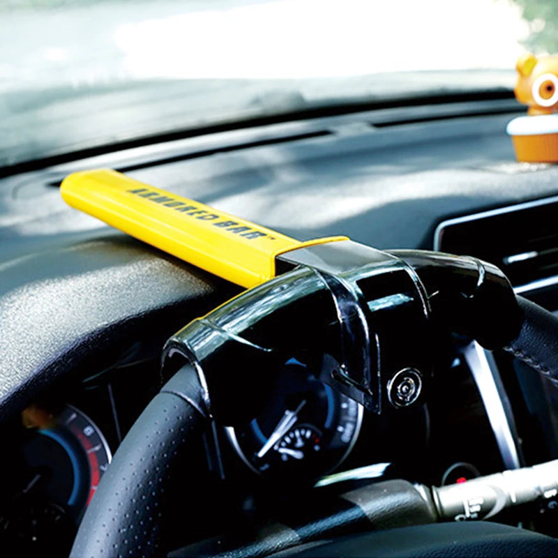 Car Steering Wheel Lock - Heavy Duty Stainless Anti-Theft Security for Cars and Vans