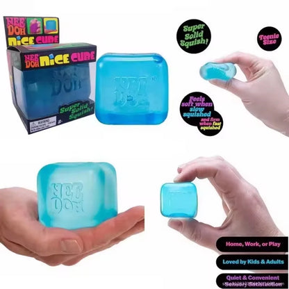 Needoh Nice Cube - Sensory Stress Reliever Fidget Tool for Adults & Kids - Anxiety & Focus Aid for Desk Use