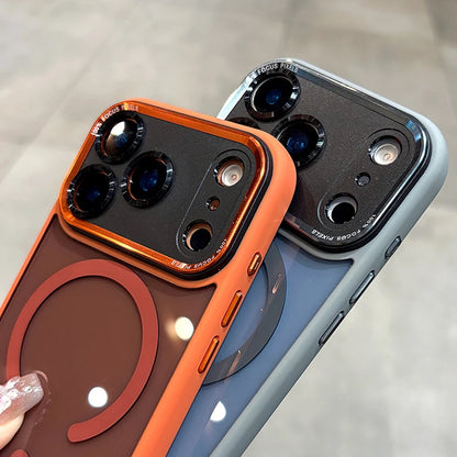 Luxury Magnetic Metal Bumper Case for iPhone 11-17 Pro Max Plus | Wireless Charging Compatible, Hard Protection Cover