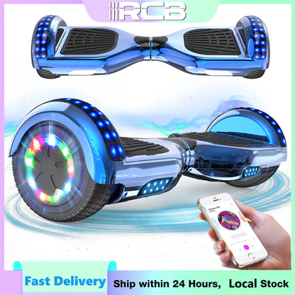 RCB 6.5 Inch Bluetooth Hoverboard with LED Lights - Fun Ride for Kids and Adults