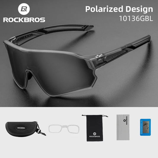 ROCKBROS UV400 Polarized Sports Sunglasses for Cycling, Hiking, Golf & Outdoor Activities