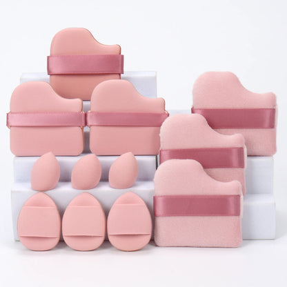 12-Piece Versatile Makeup Sponge Set for Flawless Application: 3 Loose Powder Puffs, 3 Mini Air Cushion Puffs, 3 Beauty Eggs