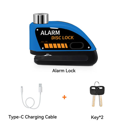 Extractme Motorcycle Alarm Disc Brake Lock - 120dB Anti-Theft Security for Bikes, Scooters & Motorcycles