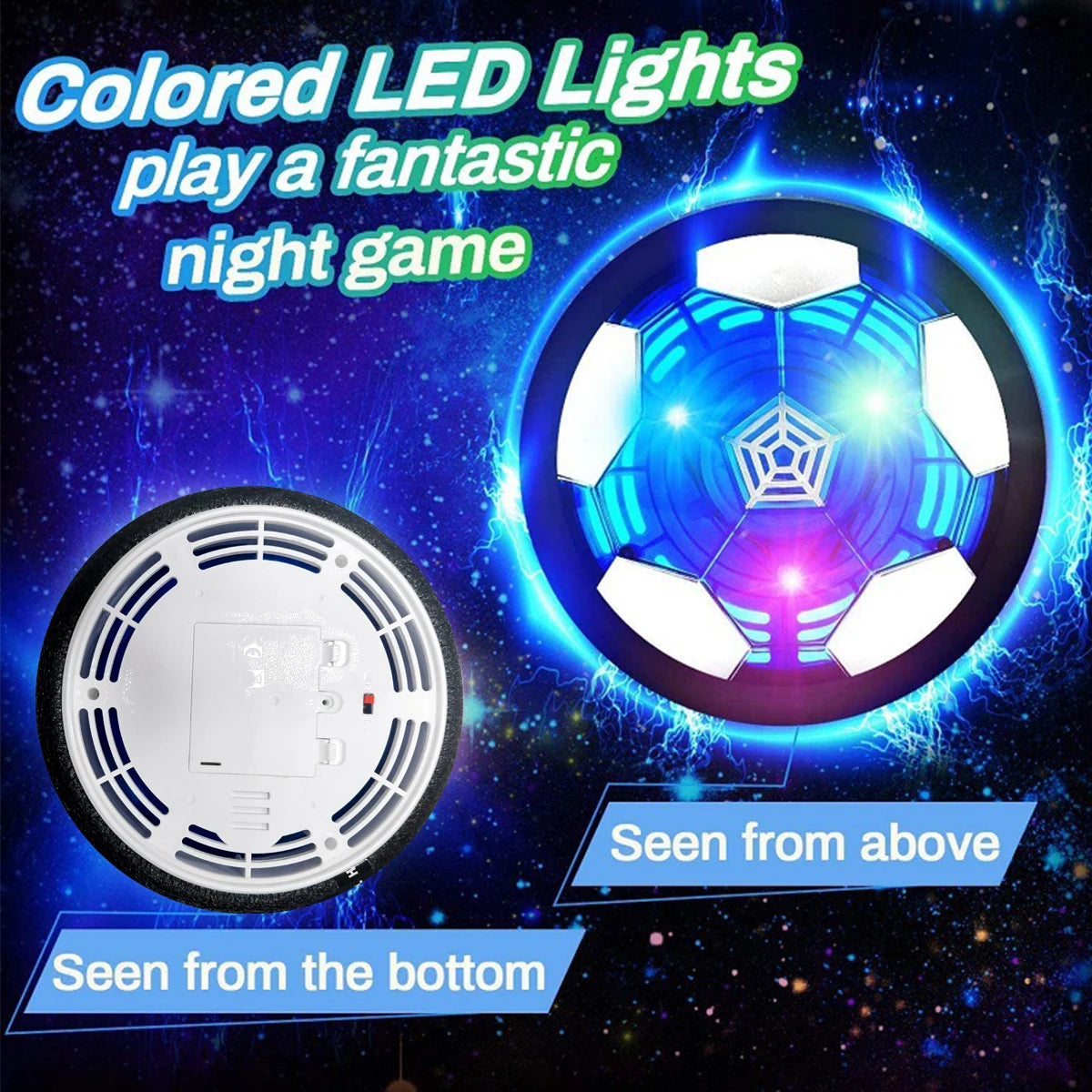 Hover Soccer Ball for Kids - LED Indoor Floating Football with Safe Bumper - Fun Gift for Ages 3+