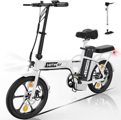 HITWAY Foldable Electric City Bike - 36V Lithium Battery, 35-70km Range, Perfect for Urban Commuters