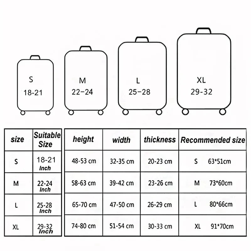 Luggage Cover for 18-32 Inch Suitcases - Stretch Fabric Baggage Protector & Dust Case Travel Organizer