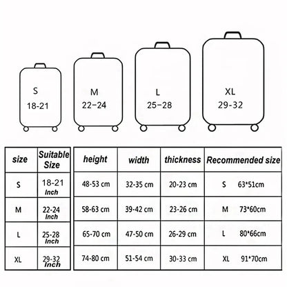 Luggage Cover for 18-32 Inch Suitcases - Stretch Fabric Baggage Protector & Dust Case Travel Organizer