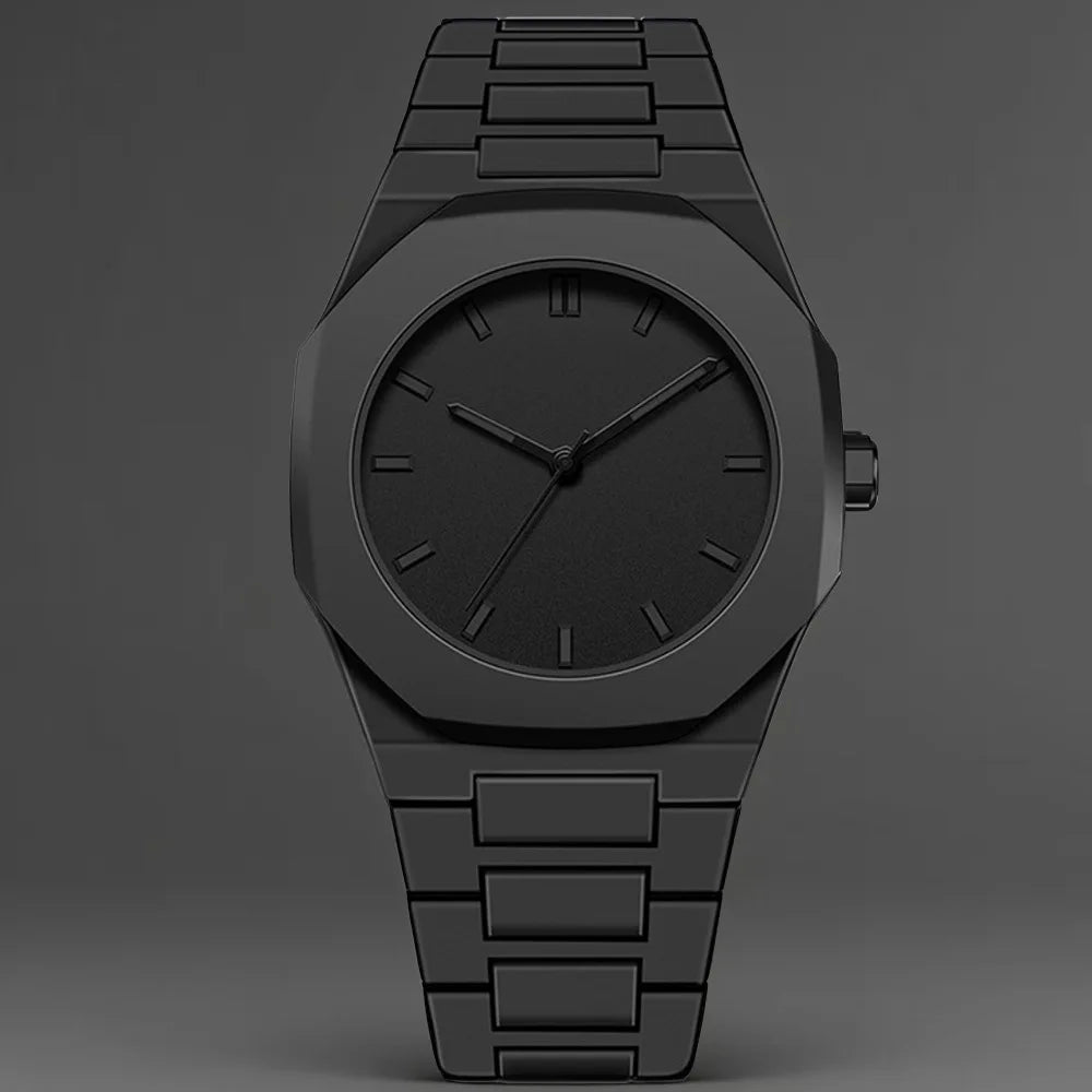 Stylish Men's Quartz Watch - Simple Black Design with Arabic Digits & Drip Oil Strap for Casual Wear