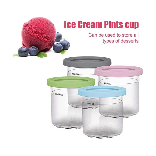 Ice Cream Pints for Ninja Creami NC301 NC300 NC299AMZ - Durable Containers with Lids for Homemade Treats