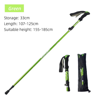 Outdoor Foldable Trekking Pole for Seniors - Portable Hiking Stick, Telescopic Design, Easy to Pack for Camping Adventures
