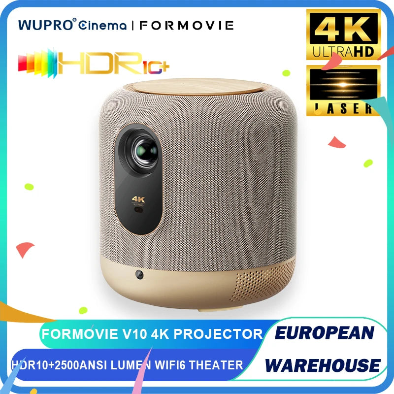 Formovie Fengmi V10 4K Laser Projector for Home Cinema | MEMC, HDR10, 2500 ANSI Lumens, Bluetooth Audio, Smart Theater