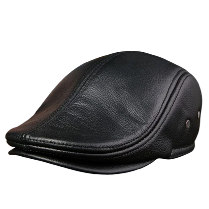 2025 Genuine Leather Beret Hat for Men - Stylish Winter Cap, Warm & Windproof, Vintage Peaked Driver Hat Gift
