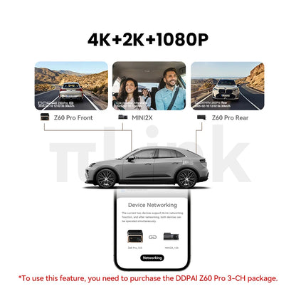 DDPAI Z60 Pro 4K Dash Cam - Front Camera for Cars with Dual SONY Sensors, GPS, WiFi, ADAS & Night Vision