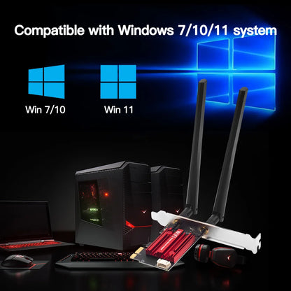 FENVI AC1200 WiFi 5 PCI-E Adapter for Dual Band 2.4G/5GHz - Bluetooth 4.0 Compatible with Windows 7/8/10/11 Desktops