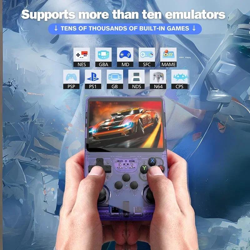 R36S Portable Retro Game Console for Kids - 3.5" ARKOS Handheld Gaming with Single Card