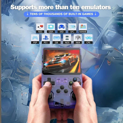 R36S Portable Retro Game Console for Kids - 3.5" ARKOS Handheld Gaming with Single Card