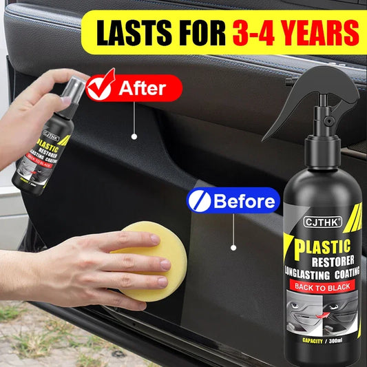 Car Plastic Restorer for Auto Enthusiasts - Back to Black Gloss Renovator & Longlasting Coat for Plastic & Leather