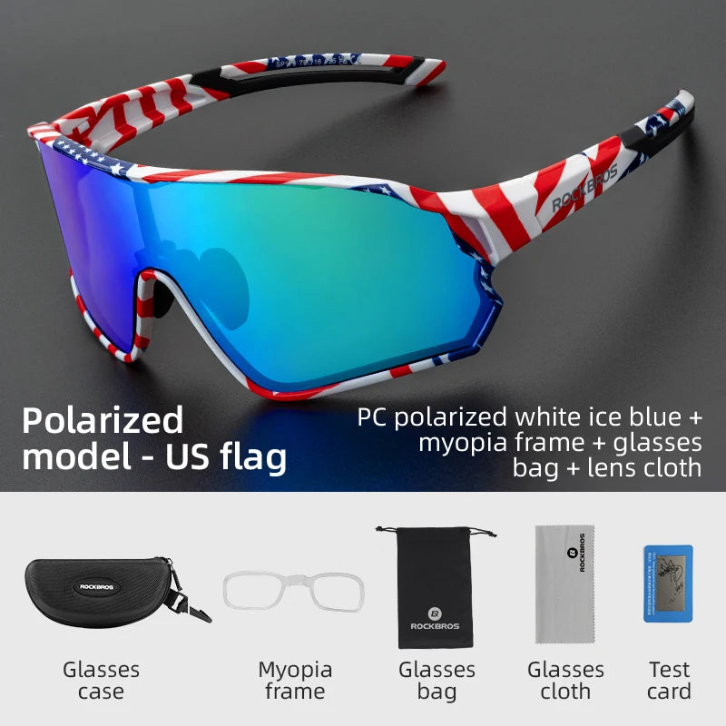 ROCKBROS UV400 Polarized Sports Sunglasses for Cycling, Hiking, Golf & Outdoor Activities
