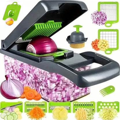 14-in-1 Multifunctional Vegetable Chopper & Slicer for Effortless Food Preparation in the Kitchen