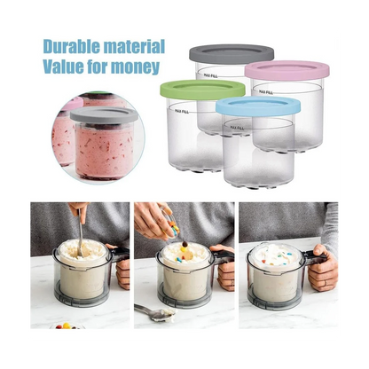 Ice Cream Pints for Ninja Creami NC301 NC300 NC299AMZ - Durable Containers with Lids for Homemade Treats