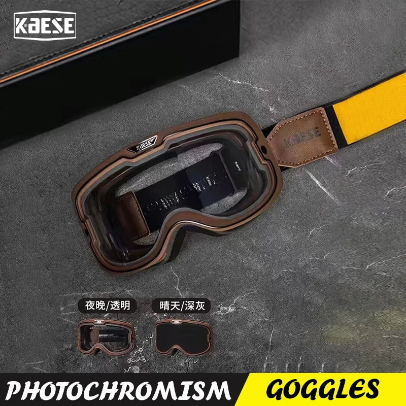 UV 400 Motorcycle Riding Glasses - Photochromic Sports Goggles for Motocross, Skating, Windproof & Dustproof Protection