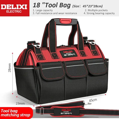 DELIXI Electric Tool Bag - Waterproof Storage for Electricians, Carpenters, Mechanics & Homeowners