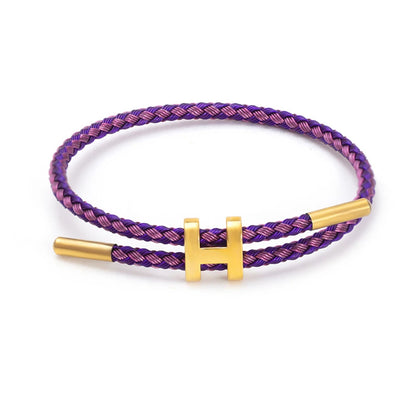 Luxury Waterproof Adjustable Wire Rope Bracelet for Couples - Stainless Steel Bangle Jewelry for Men & Women