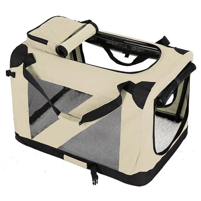 Dog Travel Carrier for Large & Medium Pets - Secure, Portable Folding Pet Cage for Cars - Ideal Dog & Cat Outings