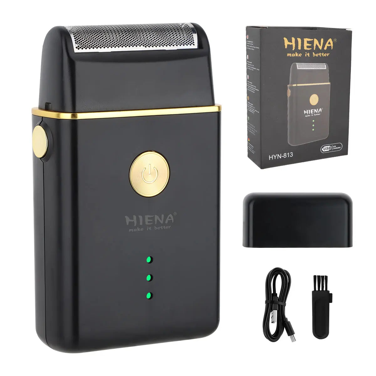Hiena Hair Clipper Set - Cordless Metal Hair Trimmer with LCD Display for Professionals
