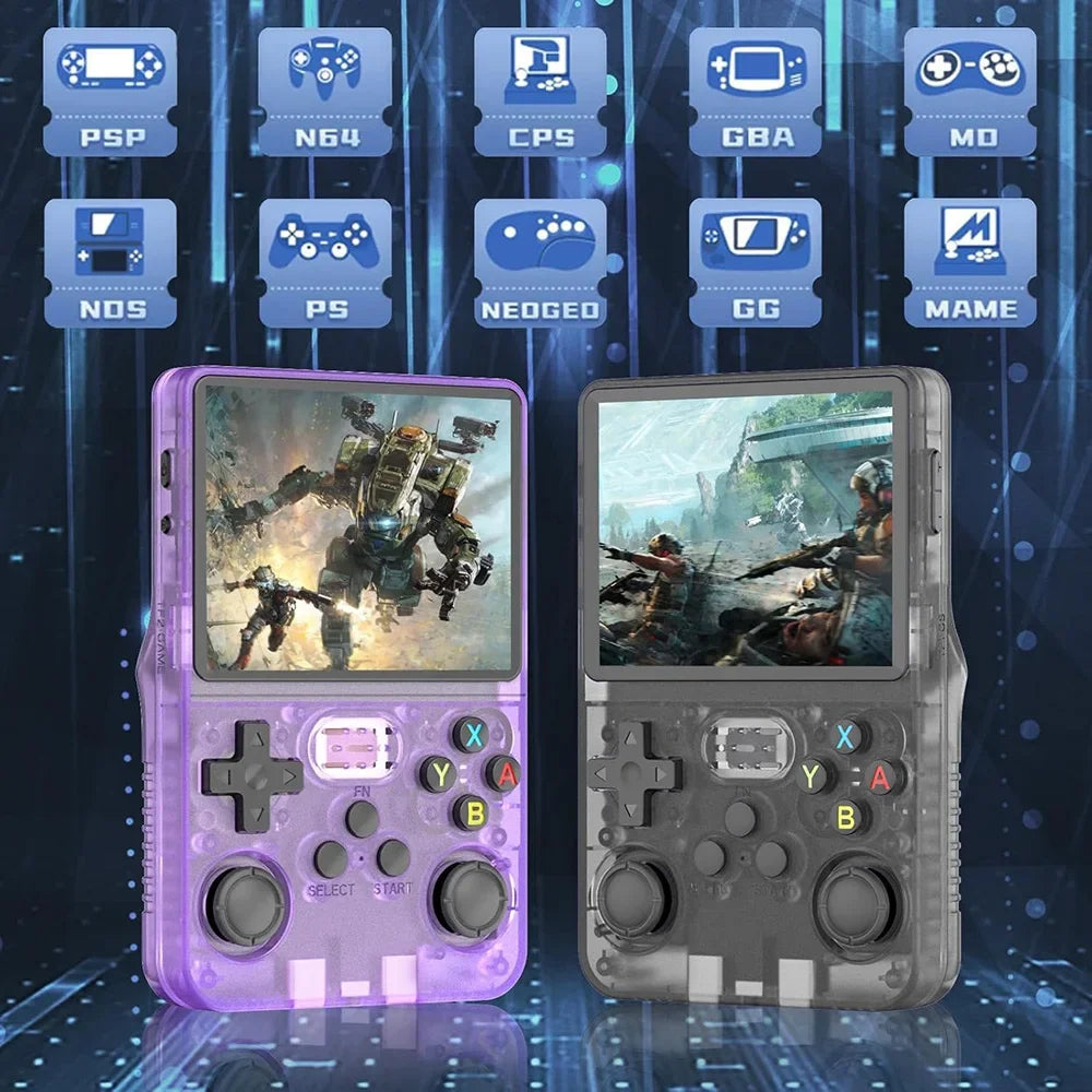R36S Portable Retro Game Console for Kids - 3.5" ARKOS Handheld Gaming with Single Card