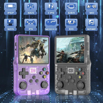 R36S Portable Retro Game Console for Kids - 3.5" ARKOS Handheld Gaming with Single Card