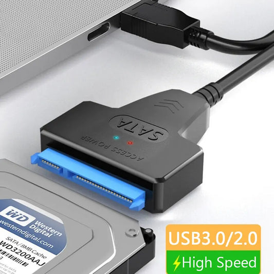 SATA to USB 3.0 Cable for 2.5" External HDD/SSD - 6 Gbps Transfer Speed, 22 Pin Adapter