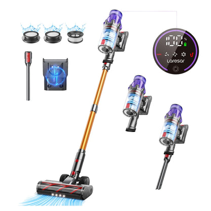 Laresar V7 Cordless Vacuum Cleaner - 500W, 50KPA Suction, Handheld with Removable Battery for Smart Home Cleaning