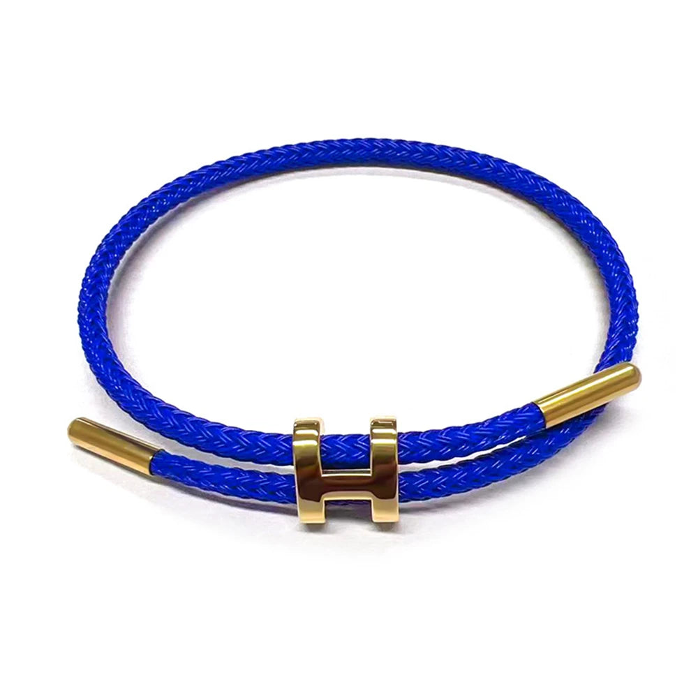Luxury Waterproof Adjustable Wire Rope Bracelet for Couples - Stainless Steel Bangle Jewelry for Men & Women