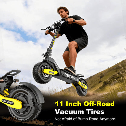 EOEOTWO 1200W Off-Road Electric Scooter for Adults - 30MPH, 48V, 11" Tubeless Tires, Foldable & Long Range