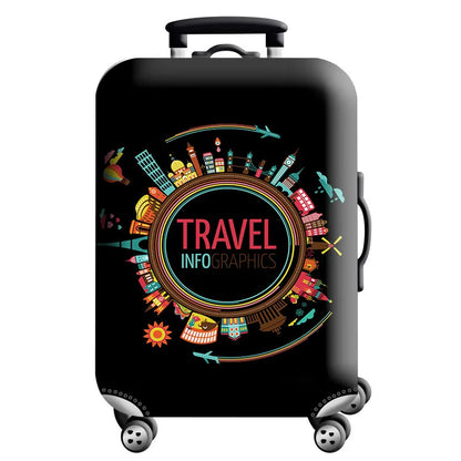 Luggage Cover for 18-32 Inch Suitcases - Stretch Fabric Baggage Protector & Dust Case Travel Organizer