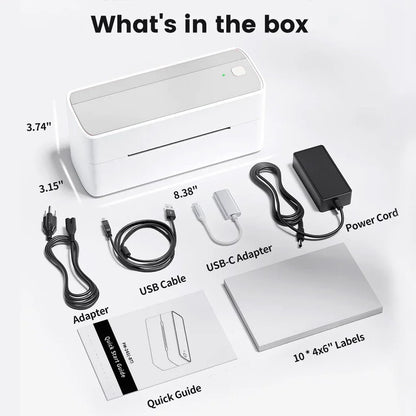 Phomemo 241 Wireless Bluetooth Label Printer for iPhone, Android, Mac & Windows - 108mm Thermal Shipping Labels