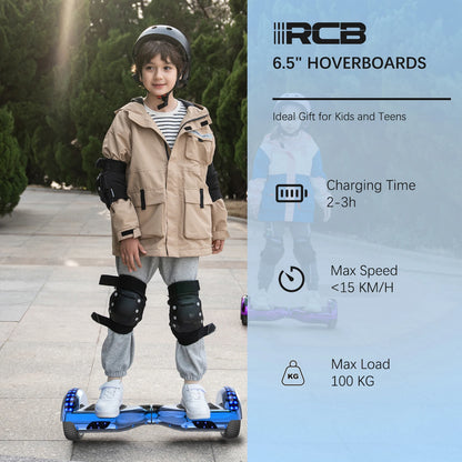 RCB 6.5 Inch Bluetooth Hoverboard with LED Lights - Fun Ride for Kids and Adults