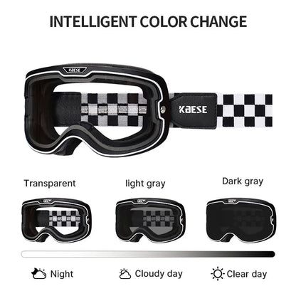UV 400 Motorcycle Riding Glasses - Photochromic Sports Goggles for Motocross, Skating, Windproof & Dustproof Protection