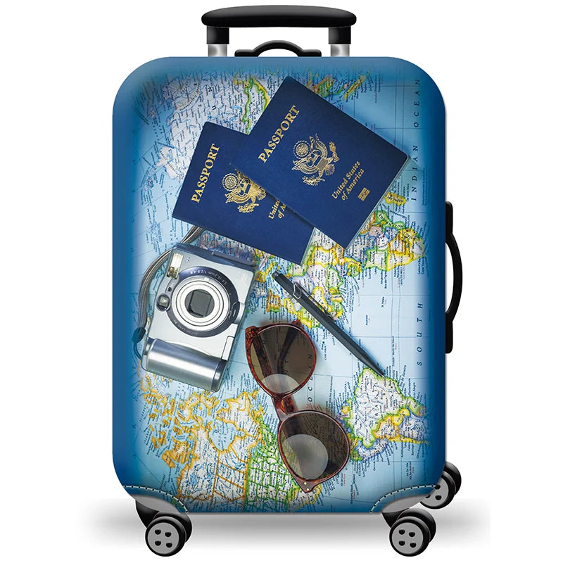 Luggage Cover for 18-32 Inch Suitcases - Stretch Fabric Baggage Protector & Dust Case Travel Organizer