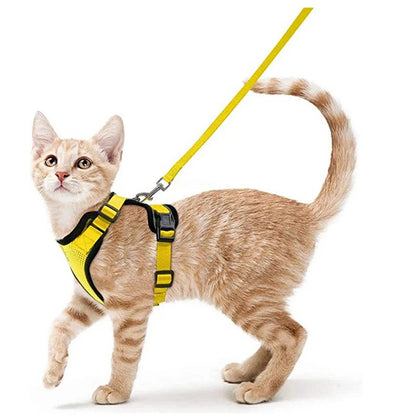 Cat Harness and Leash Set - Adjustable Escape-Proof Vest for Safe Walking with Your Cat