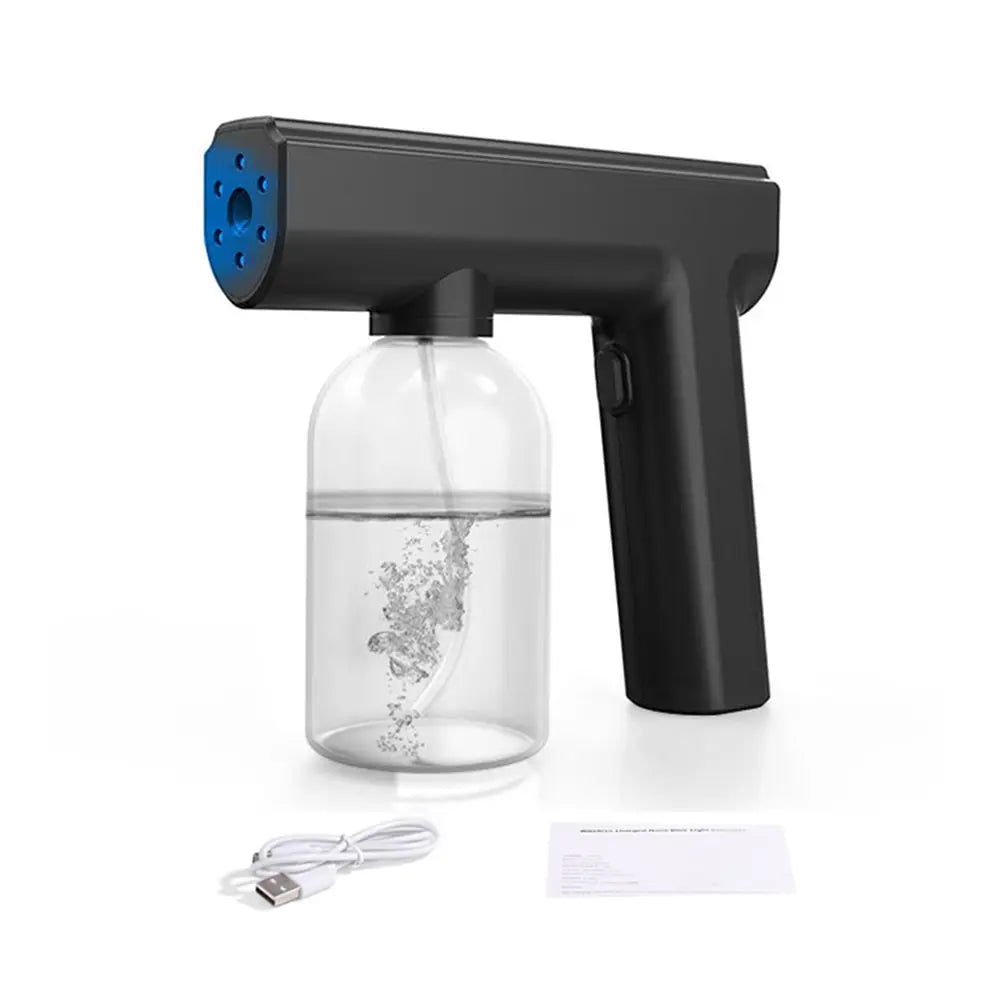 280Ml Electric Nano Spray Bottle for Barbers - USB Rechargeable Blue Light Steam Gun for Hair and Garden Use
